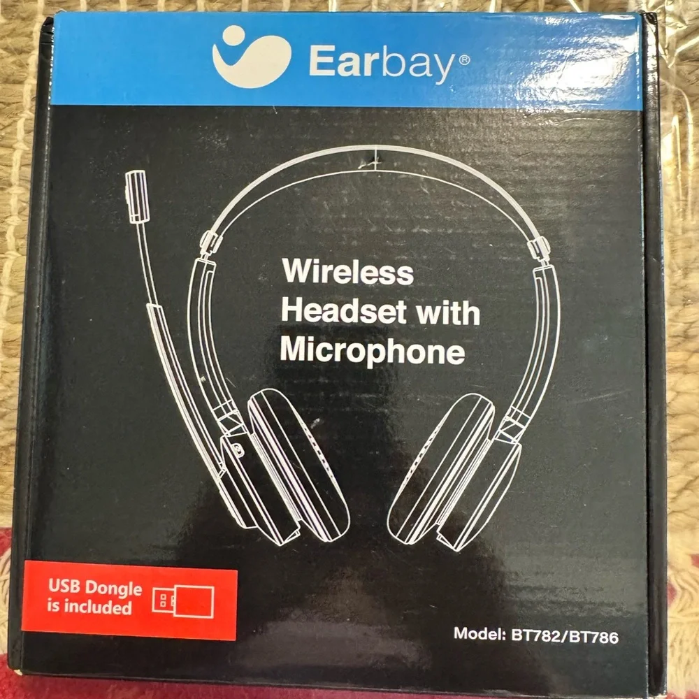 Wireless Headset with Microphone - Black